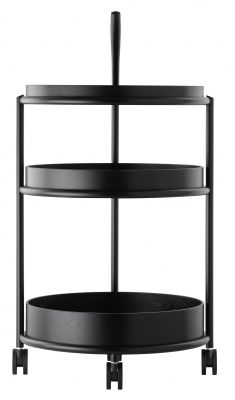 K6 Trolley Serving trolley Tecta oak black lacquered - steel tube black lacquered